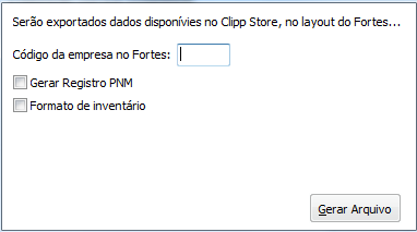 Código da empresa no Fortes