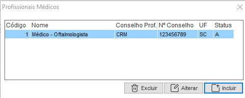 Relatório de profissionais médicos