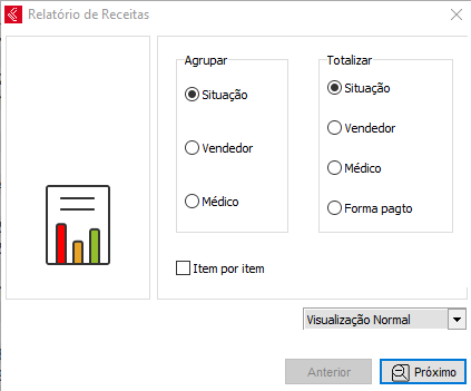 Relatório de receitas