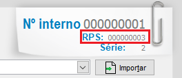 Número do RPS na nota