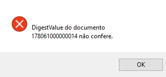 Erro Digest Value nao confere