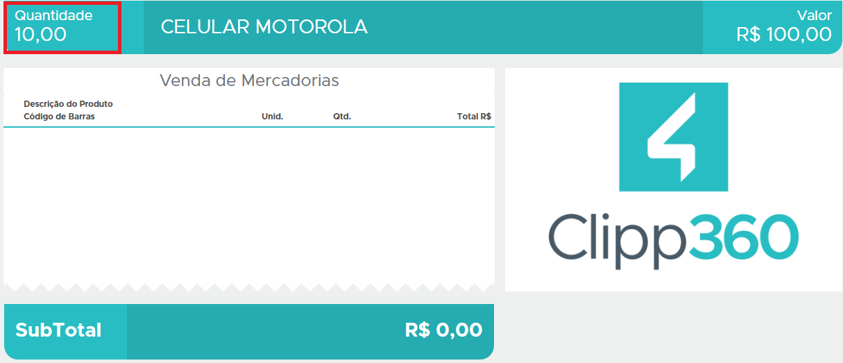 Quantidade do item