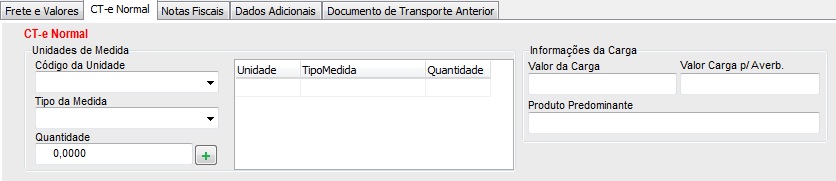 Campos do rodapé para subcontratação e redespacho
