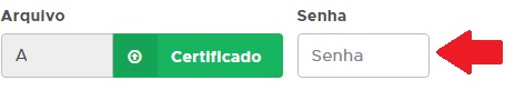 Senha do certificado digital