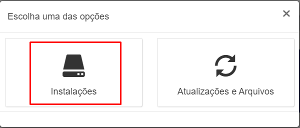 Opção Instalações