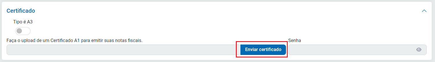 Botão Enviar Certificado