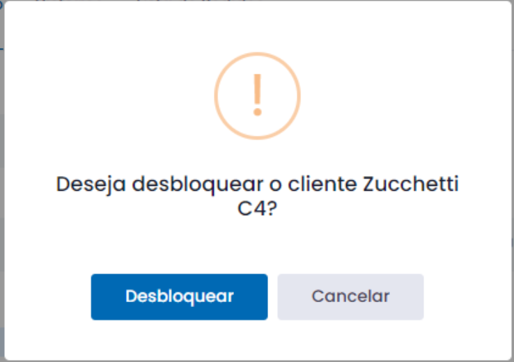 Desbloqueio do cliente