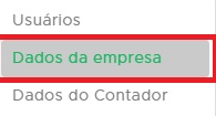 Configurações - Dados da empresa