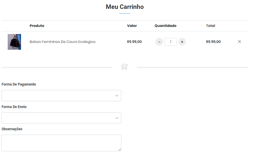 Carrinho de compras