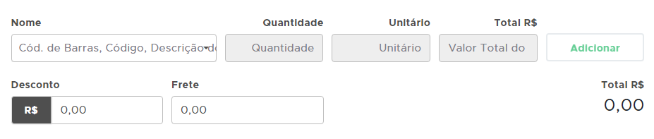 Itens do orçamento ou pedido